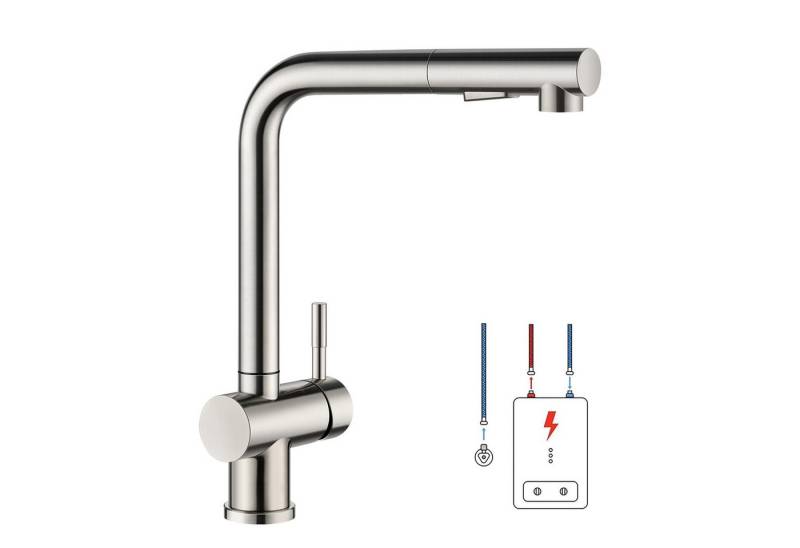 Auralum Max Küchenarmatur Niederdruck Ausziehbar Armatur Küche Zwei Wasserstrahlarten 360° drehbar Küchenwasserhahn von Auralum Max