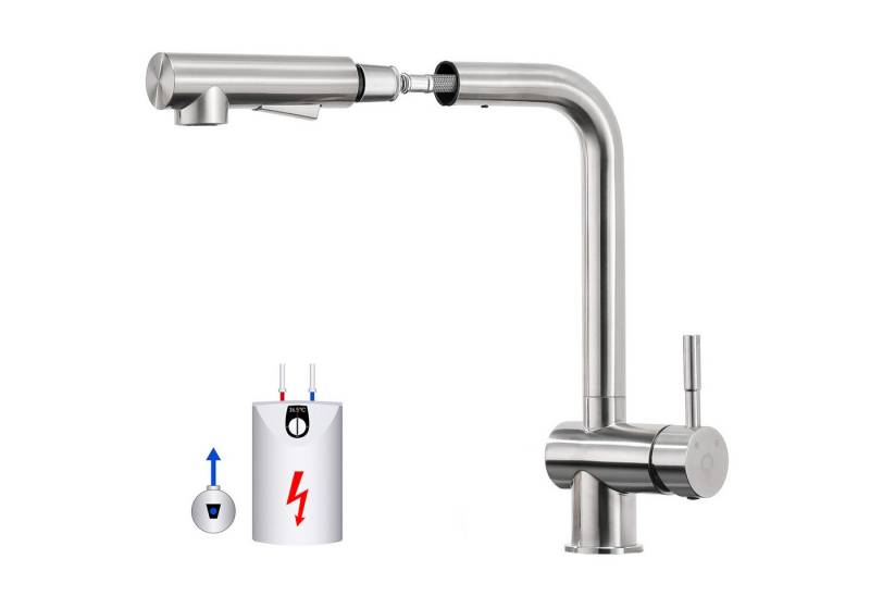 Auralum Max Küchenarmatur Niederdruck Wasserhahn Ausziehbar Spültischarmatur Mischbatterie 360° mit ausziehbar Brause von Auralum Max
