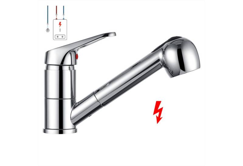 Auralum Max Küchenarmatur Niederdruck Wasserhahn Eihebelmischer Spültischarmatur 360° Schwenkbar mit 2 Strahlarten Ausziehbar Brause von Auralum Max