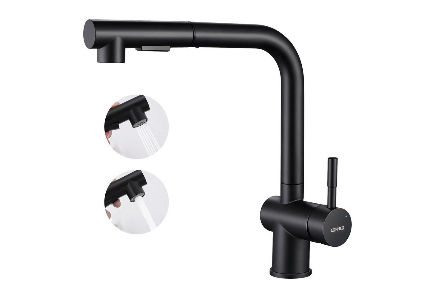 Auralum Max Küchenarmatur Schwarz Spültisch Mischbatterie 360° Ausziehbar Handbrause Armatur Hochdruck Spültischwasserhahn Auralum Max Küchenarmatur Schwarz Spültisch Mischbatterie 360° Ausziehbar Handbrause Armatur Hochdruck Spültischwasserhahn von Auralum Max