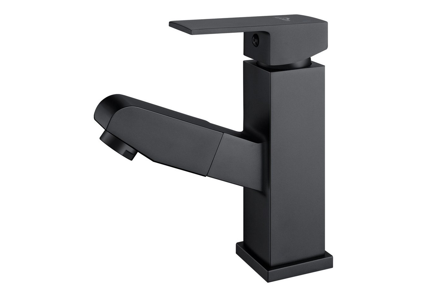 Auralum Max Waschtischarmatur Waschbecken Wasserhahn mit Ausziehbar Brause Mischbatterie Badarmatur (Badezimmer, 1-St., Bad Badarmatur Armatur Mischbatterie) Schwarz/Chrom von Auralum Max