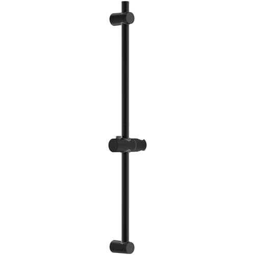 Auralum Duschstange 70cm, Brausestange mit Duschhalterung, Höhenverstellbar & 360° Drehbar, Duschstange Edelstahl mit Variable Wandbefestigungen, Anpassung an Bestehende Bohrlöcher – Schwarz von Auralum