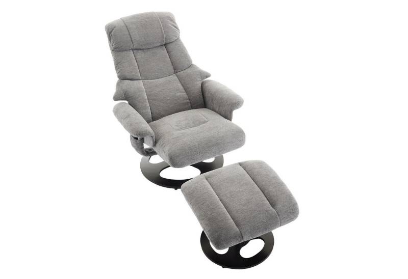 Auralum Massagesessel Chenille-Stoff Komfortabler Relaxsessel,Liegesessel mit Massage (mit Wärmefunktion, Liegefunktion,140° verstellbare Rückenlehne,360° Drehfunktion, bestehend aus Sessel und Hocker), mit Relaxfunktion von Auralum