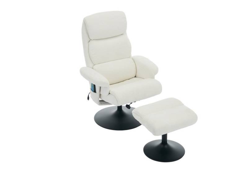 Auralum Massagesessel Chenille-Stoff Relaxsessel,Fernsehsessel mit 5-Punkte-Massage (mit Liegefunktion,elektrischer Heizfunktion,360° drehbar, bestehend aus Sessel und Hocker), mit Relaxfunktion von Auralum