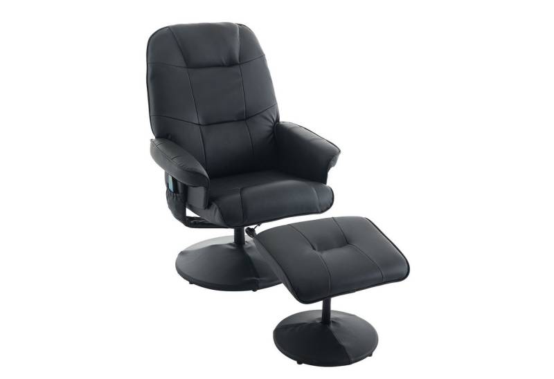Auralum Massagesessel PU-Stoff Fernsehsessel,Relaxsessel mit Fußhocker (mit Massage,Wärmefunktion, Liegefunktion,360° Drehung, bestehend aus Sessel und Hocker), mit Relaxfunktion von Auralum