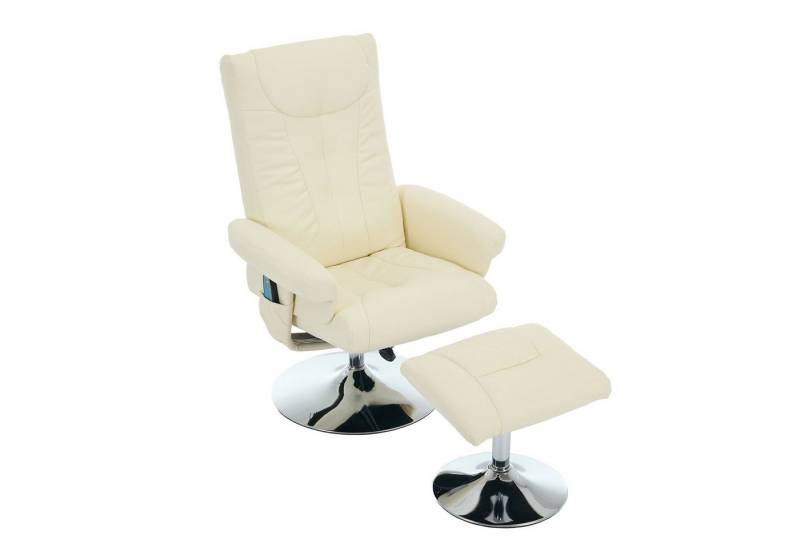 Auralum Massagesessel PU-Stoff Relaxsessel,Fernsehsessel mit 5-Punkte-Massage (mit Liegefunktion,elektrischer Heizfunktion,360° drehbar, bestehend aus Sessel und Hocker), mit Relaxfunktion von Auralum