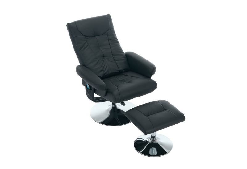 Auralum Massagesessel PU-Stoff Relaxsessel,Fernsehsessel mit 5-Punkte-Massage (mit Liegefunktion,elektrischer Heizfunktion,360° drehbar, bestehend aus Sessel und Hocker), mit Relaxfunktion von Auralum