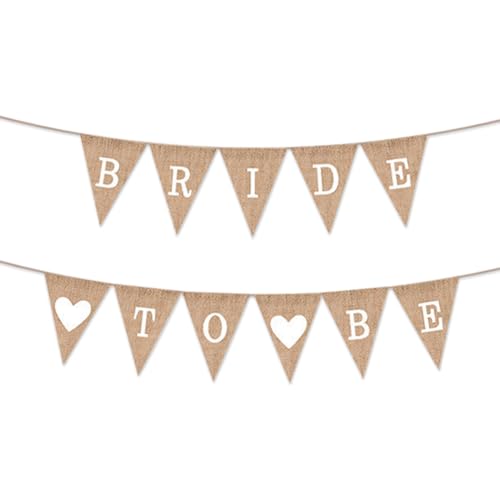 Bride To Be Girlande Deko, JGA Deko Frauen Jute Boho Banner, Bride To Be Wimpelkette JGA Accessoires für Braut Party Hochzeit von Aurasky