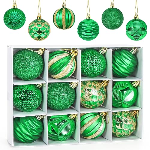 Weihnachtskugeln Grün 6cm, 12 Stück Christbaumkugeln Kunststoff, Kugeln Weihnachtsdeko, Weihnachtskugeln Ornamente, Glänzend Weihnachtsbaum Deko für Party Hochzeit Weihnachten Weihnachtskugeln Grün 6cm, 12 Stück Christbaumkugeln Kunststoff, Kugeln Weihnachtsdeko, Weihnachtskugeln Ornamente, Glänzend Weihnachtsbaum Deko für Party Hochzeit Weihnachten von Aurasky