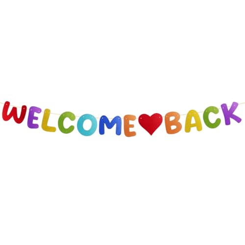 Welcome Back Girlande, Bunt Glitzer Willkommen Zuhause Deko, Welcome Back Banner, Herzlich Willkommen Girlande für Rückkehr Familienfeiern Einzug Schule Saison Party Dekoration Welcome Back Girlande, Bunt Glitzer Willkommen Zuhause Deko, Welcome Back Banner, Herzlich Willkommen Girlande für Rückkehr Familienfeiern Einzug Schule Saison Party Dekoration von Aurasky