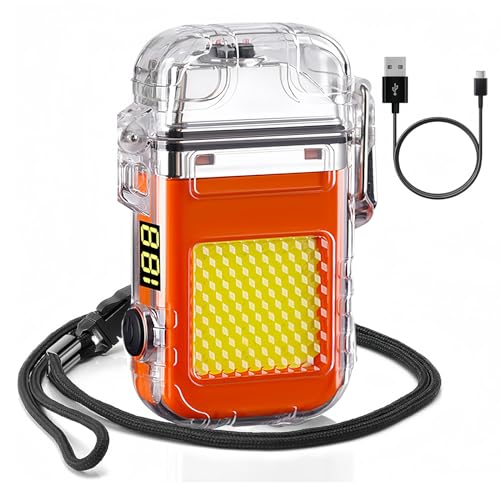 FarFay Y2 elektrisches Feuerzeug mit COB Werkstattlampe Dual Arc – Wasserfest & Winddicht & Flammenlos für Outdoor-Abenteuer, Camping und Überleben beim Wandern von Auratrio