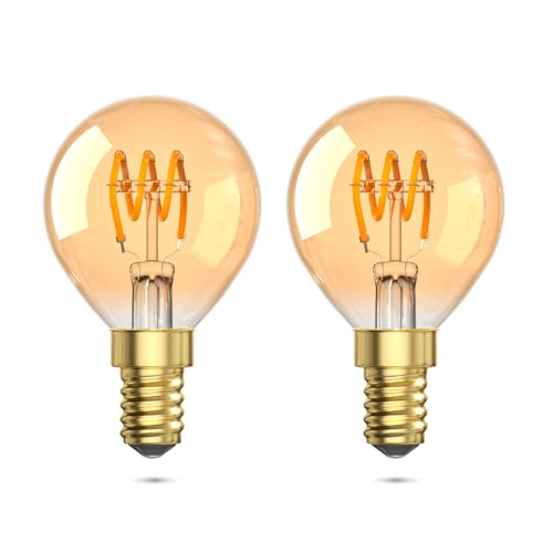 Aurax 2 Stück E14 LED Vintage Glühbirne G45, 2W Vintage Edison Birne, E14 LED Filament Retro Leuchtmittel Warmweiss 2200K 150LM ersetzt 15W Nicht Dimmbar von Aurax