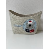 Filzkörbchen Mit Weihnachtsmotiv Und Wunschnameadventskörbchennikolauskörbchenkörbchen Für Süßigkeiten Filzkörbchen Mit Weihnachtsmotiv Und Wunschnameadventskörbchennikolauskörbchenkörbchen Für Süßigkeiten von AureaArtisShop