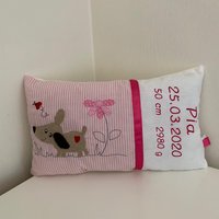 Personalisiertes Kissen Mit Hundemotiv Mädchen 40 X25 cm Rosa Namenskissengeschenk Zur Geburtgeschenk Taufe Personalisiertes Kissen Mit Hundemotiv Mädchen 40 X25 cm Rosa Namenskissengeschenk Zur Geburtgeschenk Taufe von AureaArtisShop