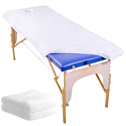Aureo Wellness - Verstellbare Massageliege - Faltbarer Bezug für Massageliege - 2 Stück 180 x 90 x 10 cm - Baumwolle Polyester - Wasserdichter Schutz von Aureo Wellness