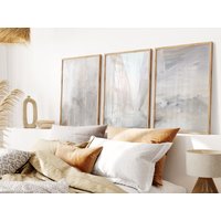 Grau, Beige, Weiß 3Er Set Drucke Abstrakte Kunst Galerie Wandset Neutrale Wandkunst Wohnzimmer Dekor Wohnung Schlafzimmer von Aureous
