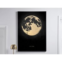 Mond Druck Schwarz Und Gold Wand Kunst Poster Witchy Decor Gothic Home Decor, Dark Academia Große A2 A1 von Aureous