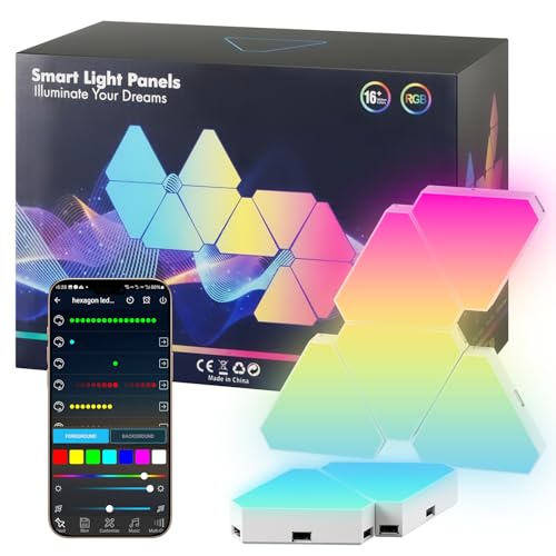 10pcs Led Gaming Panels, LED Smart Wandleuchte Wifi RGB mit IC Musik Sync Wandbeleuchtung Dreiecke, App Steuerung Funktioniert mit Alexa Google Zimmer and Gaming Deko 10pcs Led Gaming Panels, LED Smart Wandleuchte Wifi RGB mit IC Musik Sync Wandbeleuchtung Dreiecke, App Steuerung Funktioniert mit Alexa Google Zimmer and Gaming Deko von Aurevita