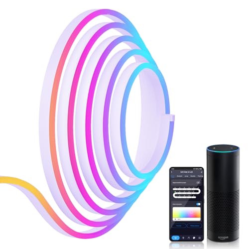 Aurevita 3m RGB IC Neon Led Strip, WIFI Led Schlauch Streifen für die Wand, Outdoor LED Lichtstreifen, App Steuerung mit Alexa, Syn Music mit Spielzimmerdekoration(Ohne Fernbedienung) Aurevita 3m RGB IC Neon Led Strip, WIFI Led Schlauch Streifen für die Wand, Outdoor LED Lichtstreifen, App Steuerung mit Alexa, Syn Music mit Spielzimmerdekoration(Ohne Fernbedienung) von Aurevita