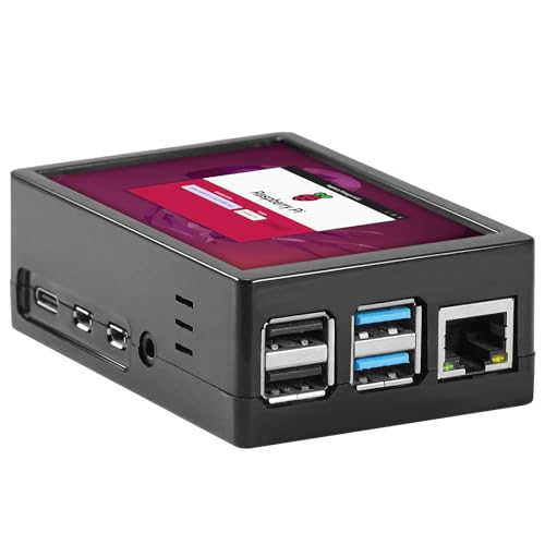 Aurevita Für Raspberry Pi Bildschirm, 3,5 Zoll resistiver Touchscreen, Mini-Monitor, 320 x 480 Pixel Display, mit Gehäuse und Lüfter (für Pi 4) von Aurevita