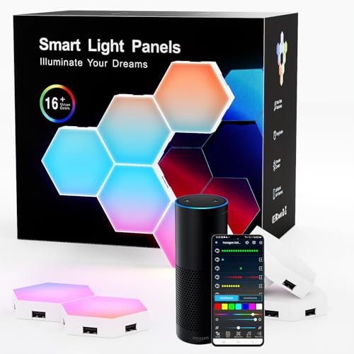 Aurevita Hexagon Ld Wandpaneele, 10 Stück Smart App Sechseckige LED Wandleuchten Synchronisieren Musik, Gaming LED Work with Alexa für Wohnzimmer, Spielzimmer Zubehör Aurevita Hexagon Ld Wandpaneele, 10 Stück Smart App Sechseckige LED Wandleuchten Synchronisieren Musik, Gaming LED Work with Alexa für Wohnzimmer, Spielzimmer Zubehör von Aurevita