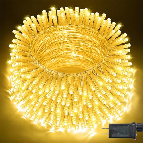 Lichterkette außen, 20 M 200 Led Lichterkette 24V innen warmweiß, 8 Modi Lichterkette Lang LED Fairy Lihgt Weihnachtsbaum für Hochzeit Ostern Garten(White) von Aurevita