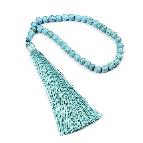 33/99 Perlen, religiöse Tasbih-Gebetsperlen, türkis, für Herren und Damen, Schmuck für und Gebetsperle für Rosenkranz für Schnur von Aurgiarme