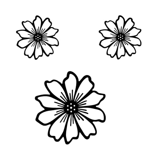 Bauernhäuser Vintage Metall Blumen Wandkunst Dekorationen Set Aus 3 Eisernen Schwarzen Handwerksblumen Skulpturen Hängende Zeichen Ornamente Bauernhäuser Metall Wandkunst von Aurgiarme