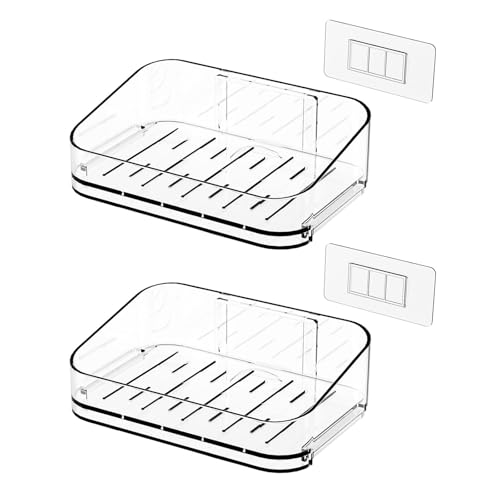 Klare Plastikseife Sparer 2PCs Set Nonslip Adhäsive Für Duschwand Und Arbeitsplatten Abnehmbarer Drainage Tablett Badezimmerzubehör Klare Plastikseife Sparer 2PCs Set Nonslip Adhäsive Für Duschwand Und Arbeitsplatten Abnehmbarer Drainage Tablett Badezimmerzubehör von Aurgiarme
