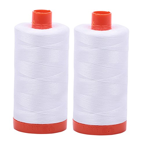 Aurifil Mako-Baumwollgarn, Fadenstärke 50, 1300 m, 2er-Pack: Weiß (2 x 2024) Aurifil Mako-Baumwollgarn, Fadenstärke 50, 1300 m, 2er-Pack: Weiß (2 x 2024) von Aurifil