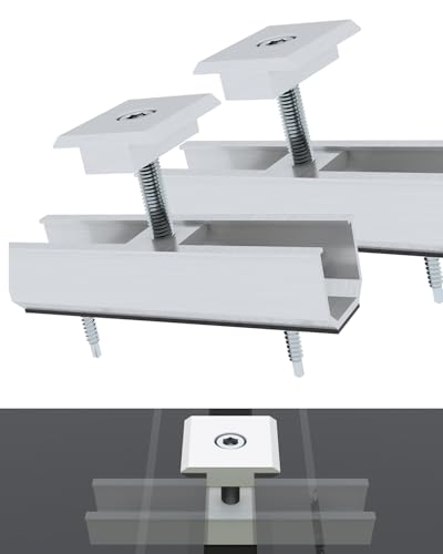 Aurinktron 2 Stck Aluminium Schiene Klammern + 2 Stck Mittelklemme, Solarmodule Montagesatz,Verbinder für Solar Photovoltaik Aurinktron 2 Stck Aluminium Schiene Klammern + 2 Stck Mittelklemme, Solarmodule Montagesatz,Verbinder für Solar Photovoltaik von Aurinktron