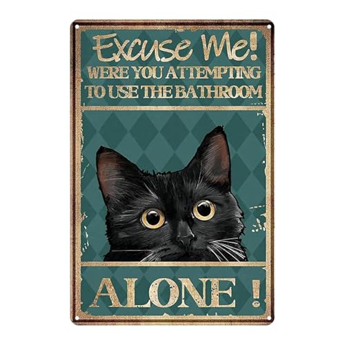 Auriselle Blechschilder Retro Katzen-Metallschild aus Zinn 8x12 Zoll – Dekorative Blechschild Wandkunst mit Bad-Design Metallschilder für Zuhause Bar Badezimmer oder Café Perfekt als Katzen Deko Auriselle Blechschilder Retro Katzen-Metallschild aus Zinn 8x12 Zoll – Dekorative Blechschild Wandkunst mit Bad-Design Metallschilder für Zuhause Bar Badezimmer oder Café Perfekt als Katzen Deko von Auriselle