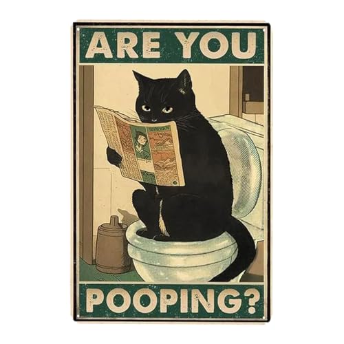 Auriselle Blechschilder Retro Metallschild aus Zinn 8x12 Zoll "Are You Pooping?" Design Blechschild mit Katzen-Motiv Lustige Wanddekoration Metallschilder Zuhause Bar Badezimmer oder Café Katzen Deko Auriselle Blechschilder Retro Metallschild aus Zinn 8x12 Zoll "Are You Pooping?" Design Blechschild mit Katzen-Motiv Lustige Wanddekoration Metallschilder Zuhause Bar Badezimmer oder Café Katzen Deko von Auriselle