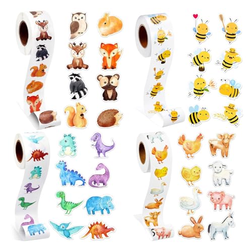 Auriselle Kinder Tier Planet Sticker Rolle, 4 Roll 2000 Stickers DIY-Lernaufkleber Wasserfest Stickers Roll Aufkleber Für Kinder Scrapbook Fotoalbum Geschenke Auriselle Kinder Tier Planet Sticker Rolle, 4 Roll 2000 Stickers DIY-Lernaufkleber Wasserfest Stickers Roll Aufkleber Für Kinder Scrapbook Fotoalbum Geschenke von Auriselle
