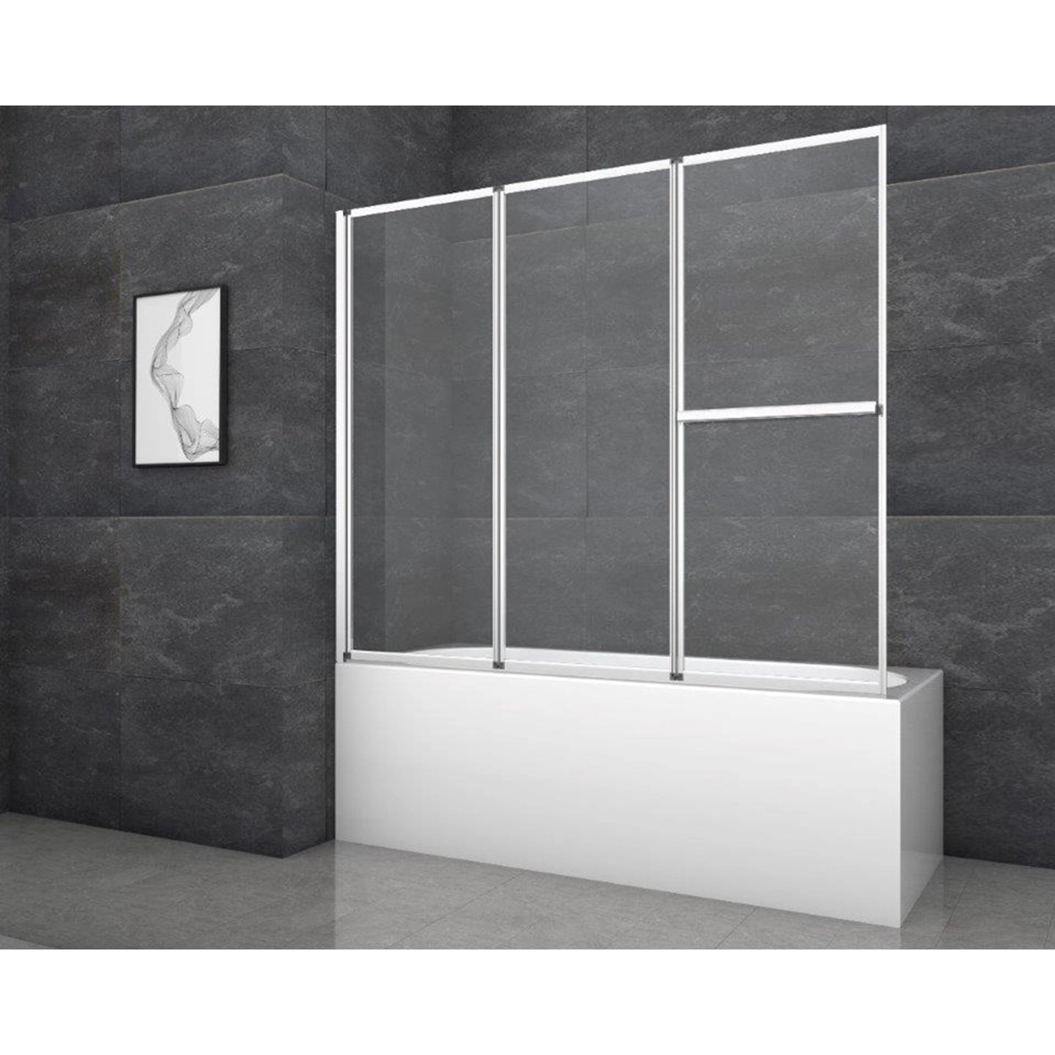 Aurlane Badewannenfaltwand Silver Comfort 166,4 cm x 140 cm Chrom 3-flügelig Aurlane Badewannenfaltwand Silver Comfort 166,4 cm x 140 cm Chrom 3-flügelig von Aurlane