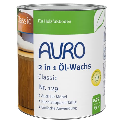 AURO 2 in 1 Öl-Wachs Classic Nr. 129 Farblos, 0,75 Liter von Auro