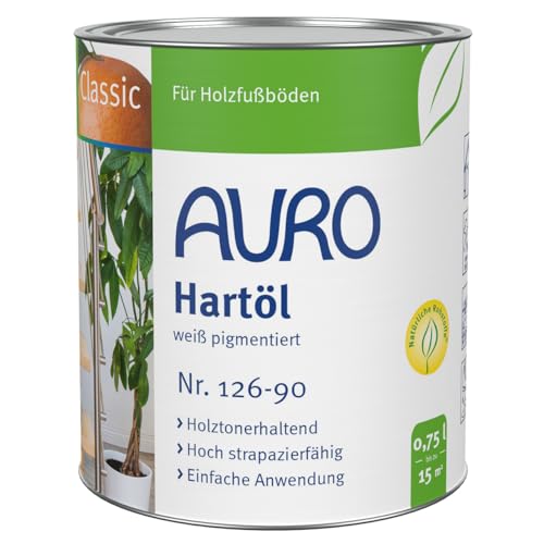 AURO Hartöl Classic Nr. 126-90 Weiß pigmentiert, 0,75 Liter von Auro