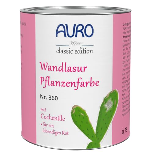 AURO Wandlasur-Pflanzenfarbe - Cochenille-Rot - 0,75L von Auro