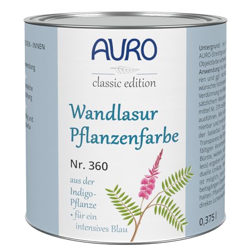 AURO Wandlasur-Pflanzenfarbe - Indigo-Blau - 0,375L von Auro