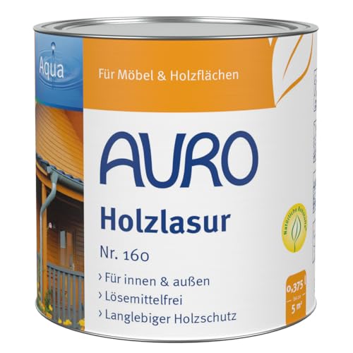 AURO Holzlasur, Aqua Nr. 160-74 Grau - 0,375L von Auro