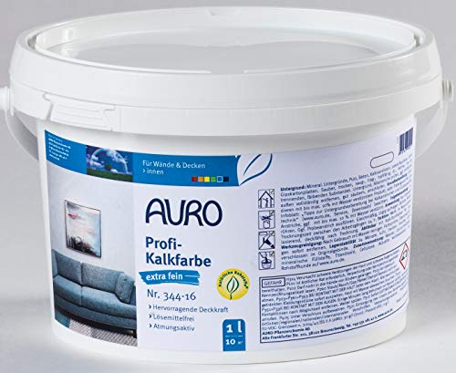 AURO Profi-Kalkfarbe extra fein - weiß - Nr. 344-16 - 1 Liter von Auro