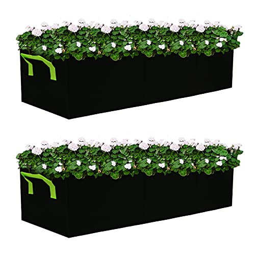 Auroal Pflanzen-Wachstumsbeutel, 2 Stück, erhöhter Stoff, 3 Löcher, rechteckig, Wachstumstasche, atmungsaktiv, Kartoffel-Tomaten, Pflanztöpfe für Outdoor-Gemüse, Pflanzen, Blumen, Schwarz Auroal Pflanzen-Wachstumsbeutel, 2 Stück, erhöhter Stoff, 3 Löcher, rechteckig, Wachstumstasche, atmungsaktiv, Kartoffel-Tomaten, Pflanztöpfe für Outdoor-Gemüse, Pflanzen, Blumen, Schwarz von Auroal