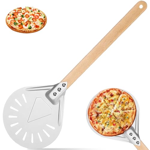 7 Zoll Perforierter Pizzaschieber mit Holzgriff, Hart Eloxiertes Aluminium Pizzaschaufel, Rund Pizzawender für Grill & Pizzaofen, Turning Peel Pizza, Pizzadreher für Hausgemachtes Kuchen & Brot 7 Zoll Perforierter Pizzaschieber mit Holzgriff, Hart Eloxiertes Aluminium Pizzaschaufel, Rund Pizzawender für Grill & Pizzaofen, Turning Peel Pizza, Pizzadreher für Hausgemachtes Kuchen & Brot von Aurobest