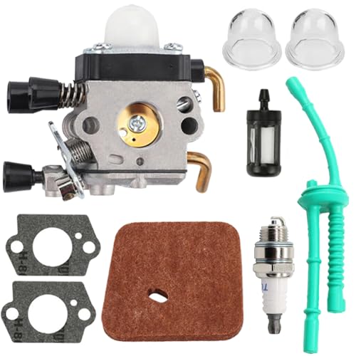 Vergaser Kit für Stihl FS38 FS45 FS45C FS45L FS46 FS55 FS46C FS55C FS55R FS55RC FS55T FS75 FS80 FS85 FC55 HL45 HL75 HS70 HS74 KM55, Teile Ersetzen für Rasentrimmer, Unkrautvernichter mit Luftfilter von Aurobest