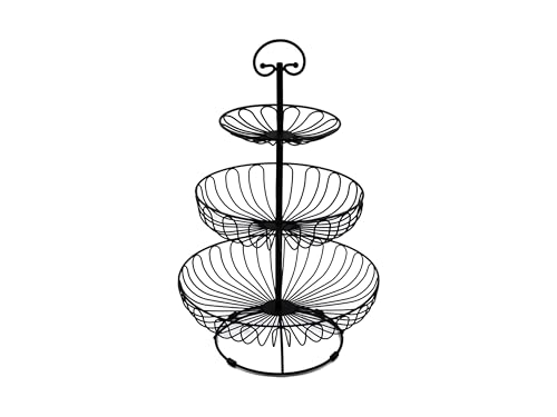 Auroni filigrane Obst Etagere 3 stöckig rund D = 30 cm 47 cm hoch Obstkorb Obstschale Metall - schwarz-matt - dekorativ für mehr Platz auf der Arbeitsplatte Küche - viel Platz- Auroni filigrane Obst Etagere 3 stöckig rund D = 30 cm 47 cm hoch Obstkorb Obstschale Metall - schwarz-matt - dekorativ für mehr Platz auf der Arbeitsplatte Küche - viel Platz- von Auroni