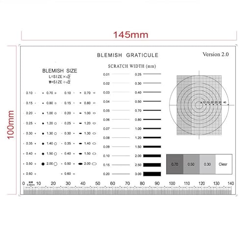 Aurorad 1 Stück Weiches Lineal Mikroskop Mikrometer Kalibrierung Objektträger Linienbreite Partikeldurchmesser Messwerkzeug Hochpräzises Filmpunktmessgerät (Color : 5) von Aurorad