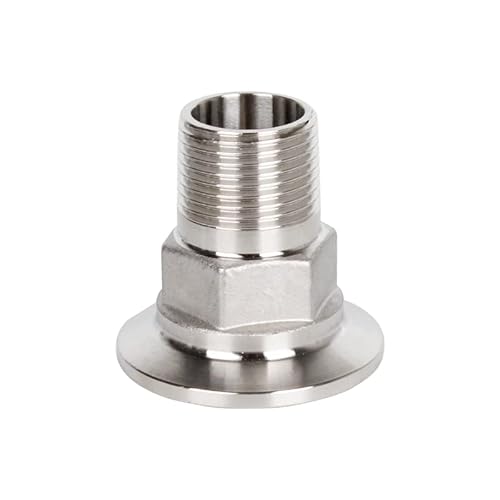 Aurorad 304 Edelstahl Sanitär BSP Außengewinde Ferrule Flansch Sechskant Rohrverschraubung Tri Clamp 50,5/64 mm Homebrew Bierdestillation (Size : 1 x Ferrule 50.5) von Aurorad