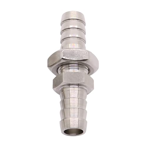 Aurorad 304 Edelstahl Widerhaken Schottverschraubung 3/4/6/8/10/12/14/16/19/20/25/32mm SS304 Equal Reduzierstück Schlauchanschluss Wassergas (Size : 8-8mm) von Aurorad