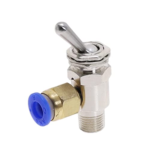 Aurorad Luftpneumatische mechanische Ventil TAC-3V Abgasventil 2 Position 2 Wege EIN/Aus M5 Gewindeschalterventile mit Fiding umschalten (Color : with 6mm Fitting) von Aurorad
