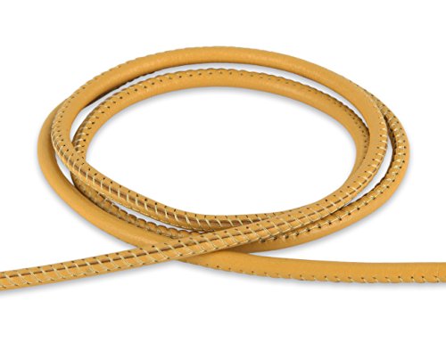 AURORIS - 100cm weiches Nappalederband rund gesäumt 3mm - Farbe wählbar - Variante: beige von Auroris